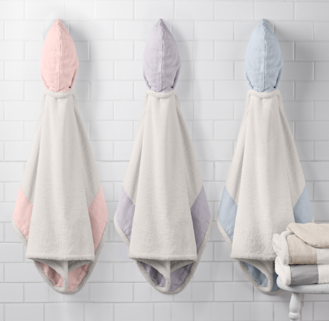 Washed Organic Linen Hooded Towel - Baby
