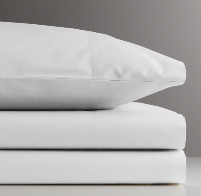 Vintage-Washed Percale Round Crib Fitted Sheet 