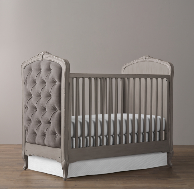 Colette Tufted Crib - Pewter Grey | RH Baby & Child