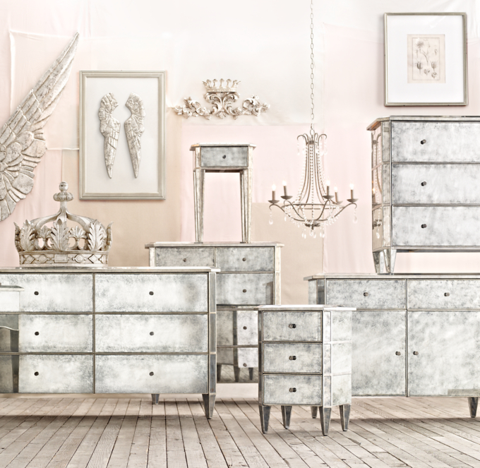 Rh mirrored nightstand discount