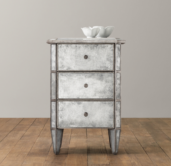 Ava Mirrored 3 Drawer Nightstand RH Baby Child