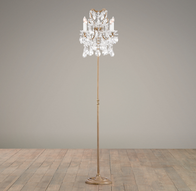 Manor Court Crystal 4-Arm Floor Lamp 