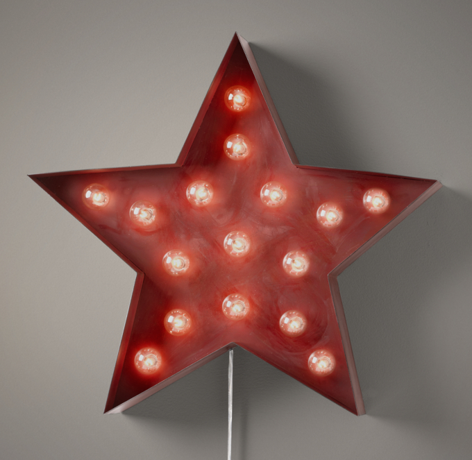 Vintage Illuminated Star Distressed Red RH Baby Child