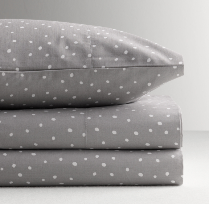 Dotted Percale Toddler Pillowcase 