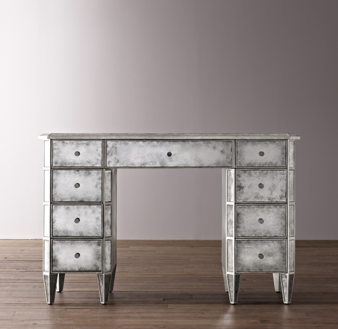 Ava Mirrored Storage Desk 