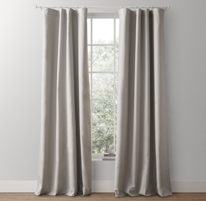 Front view of Linen-Cotton Blackout Drapery Panel 