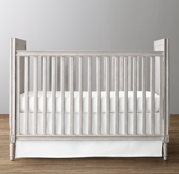 Marcelle Upholstered Crib Vintage Grey RH Baby Child