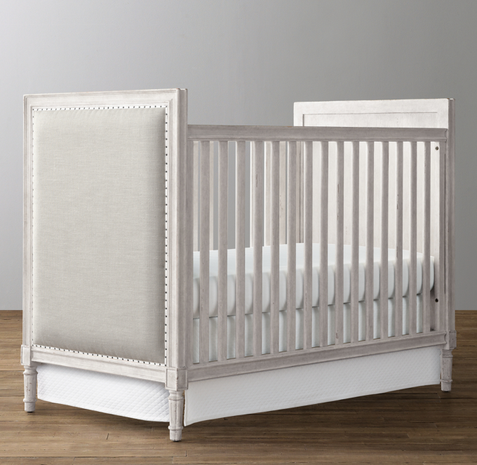 Marcelle Upholstered Crib Vintage Grey RH Baby Child