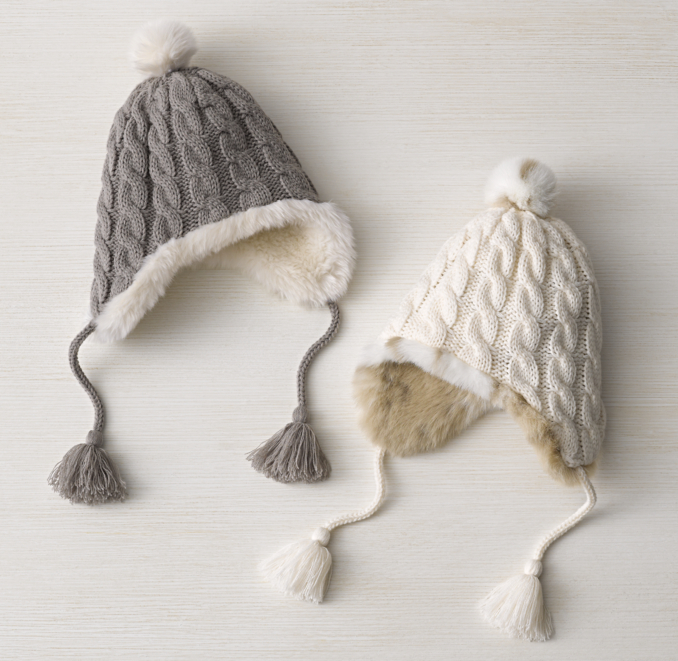 Cable Knit & Luxe Faux Fur Hat | RH Baby & Child