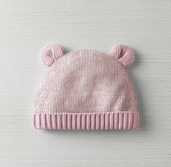 Heathered Organic Cotton Knit Baby Hat 