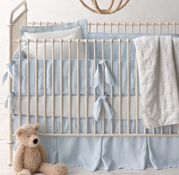 Washed Organic Linen Nursery Bedding Collection RH TEEN