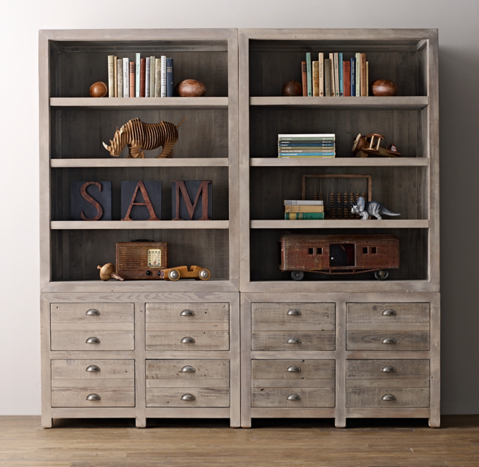 Weller Storage Wall Set, Wide Bookcase Tops (Set of 2) | RH