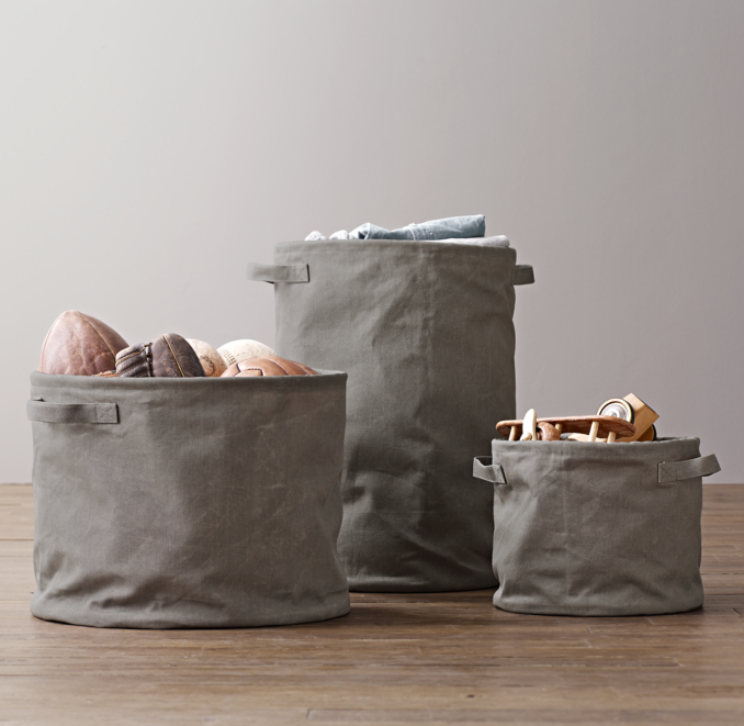 Distressed Canvas Storage - Charcoal 