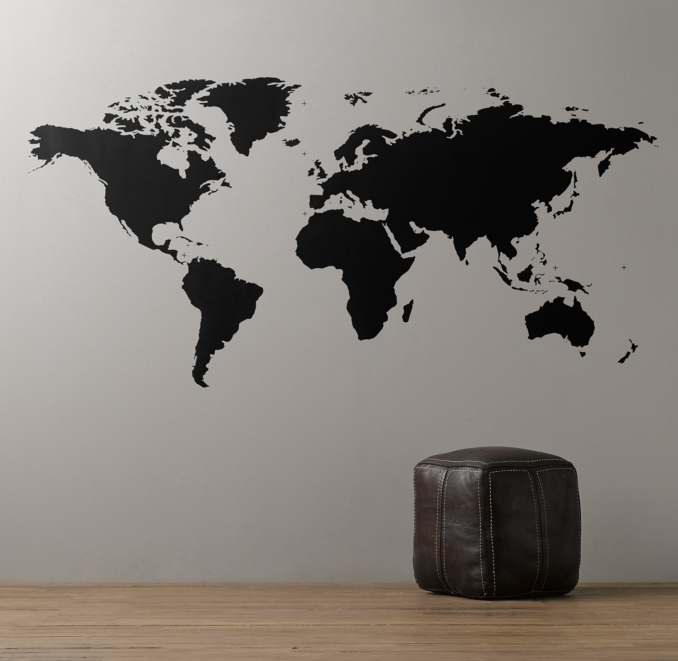 World Map Chalkboard Decal 