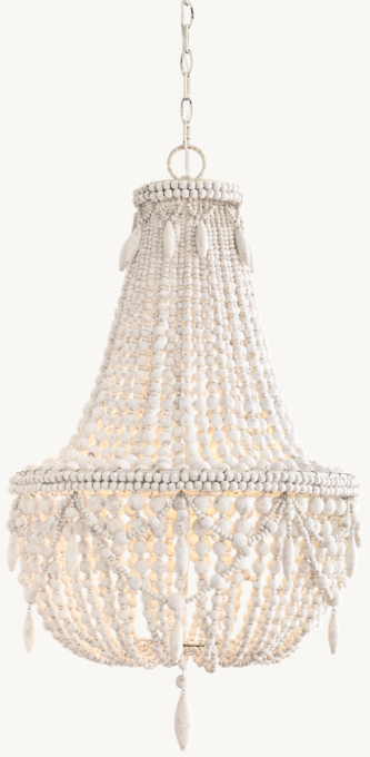 Anselme Large Chandelier - Weathered White