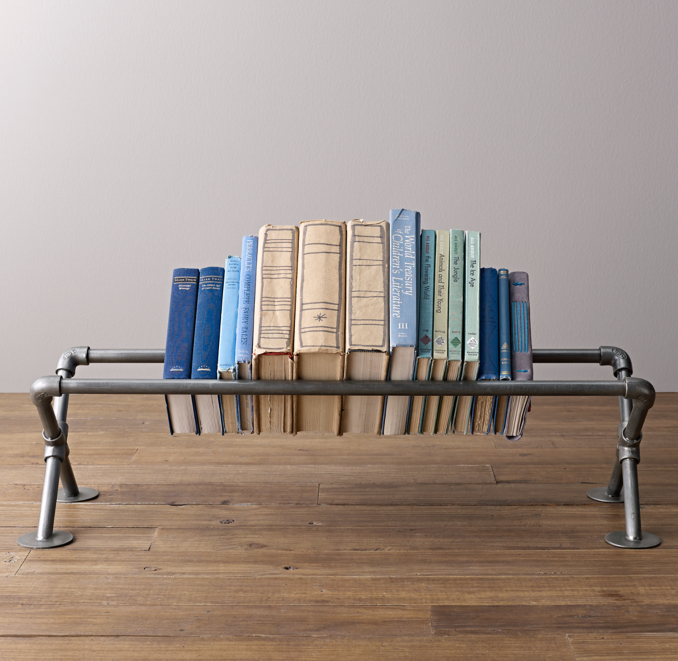 Industrial Pipe Tabletop Book Storage - Large 