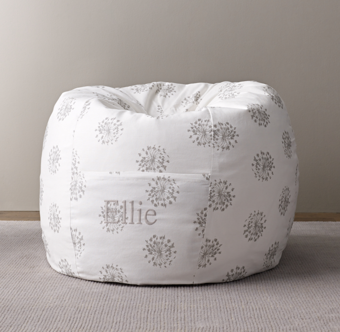 Printed Canvas Bean Bag Cover Grey Dandelion RH Baby Child
