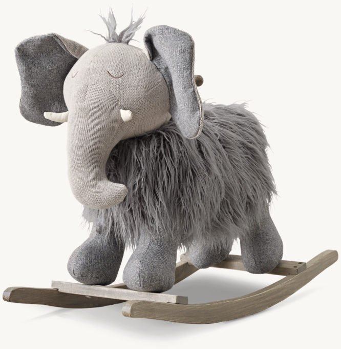 Wooly Plush Animal Rocker - Elephant