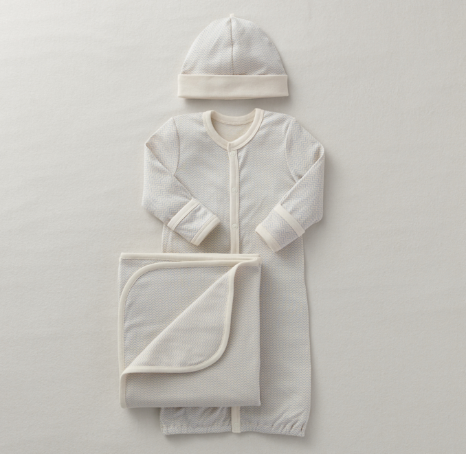 Printed Organic Jersey Layette Newborn Set | RH Baby & Child
