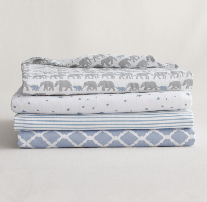 Baby Swaddle Blanket Set Of 4 - 100% Cotton Muslin Blankets, 47x47 Inches