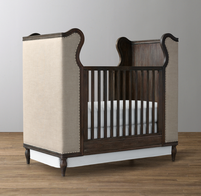 French Upholstered Wing Crib | RH Baby & Child
