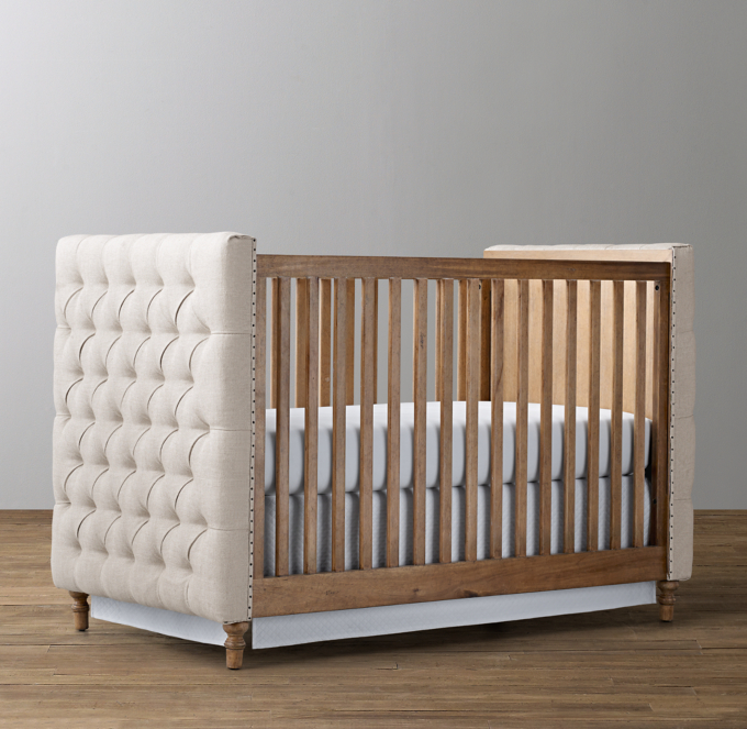 Pottery barn tufted crib on sale