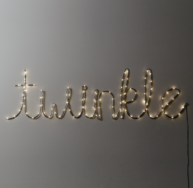 Front Dark Room view of Starry Light Wall DéCor - "Twinkle" 