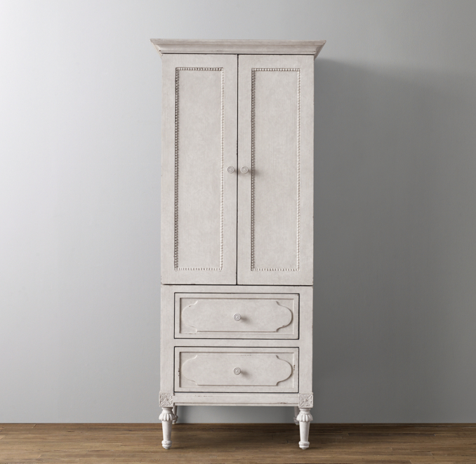 Front view of Bellina Jewelry Armoire - Vintage Grey 