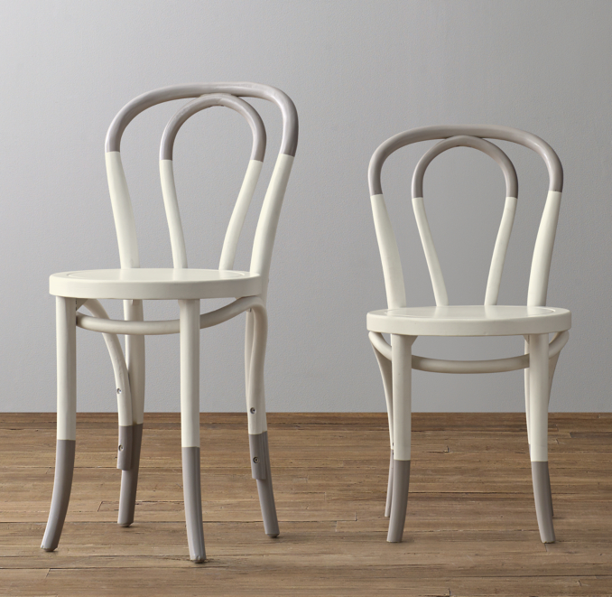 Paint-Dipped French Café Play Chair - White/Dove Grey
