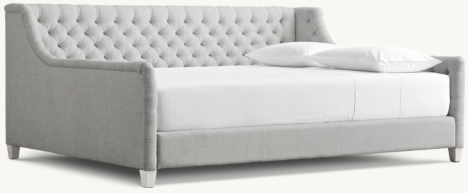 Three Quarter view of Devyn Tufted Upholstered Daybed - Frosted White 