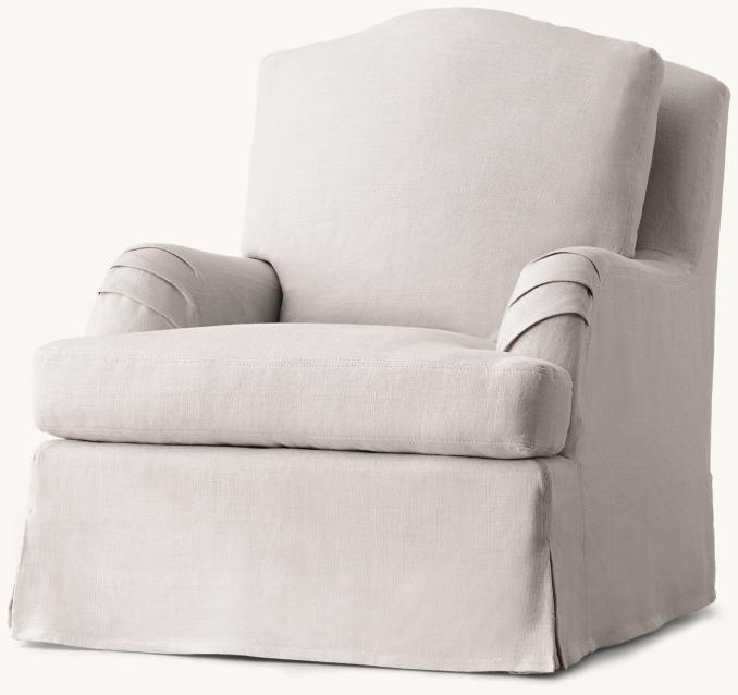 Classic Slipcovered Camelback Swivel Glider RH Baby Child - Main Image