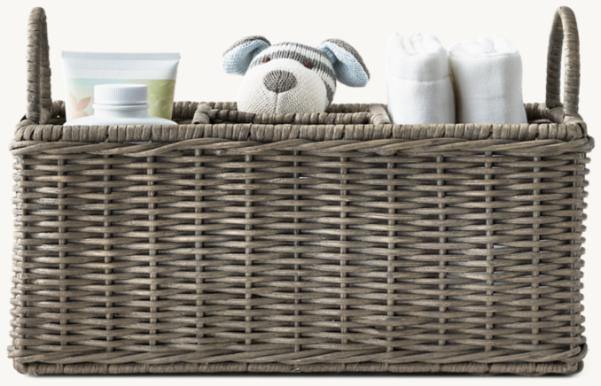 Front view of Rutherford Changing Table Caddy - Ash 
