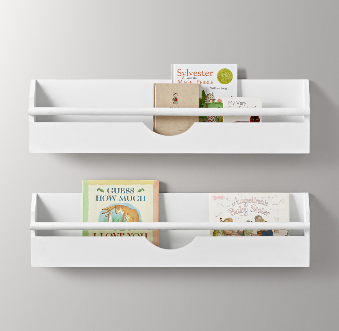 Small Weathered Wall Bookrack - White | RH