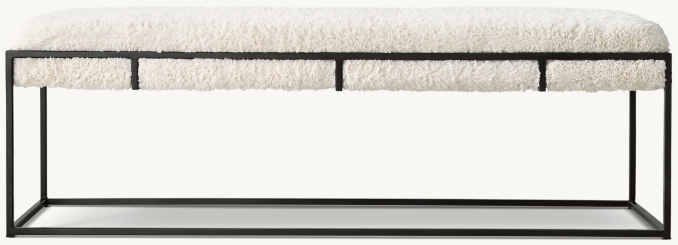 Kellen Sherpa Wide Bench - Graphite