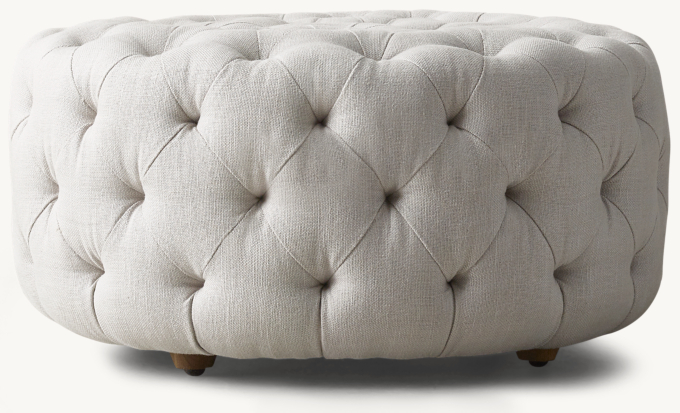 Restoration hardware round ottoman discount