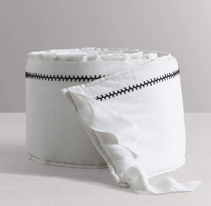 Front view of Ultra-Fine Organic Cotton Solid Crib Bumper 