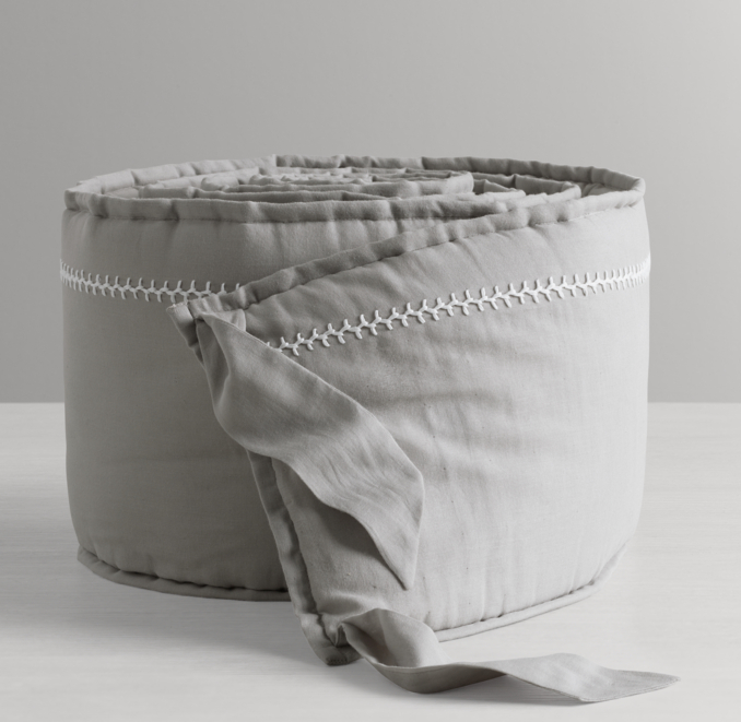 Front view of Ultra-Fine Organic Cotton Solid Crib Bumper 