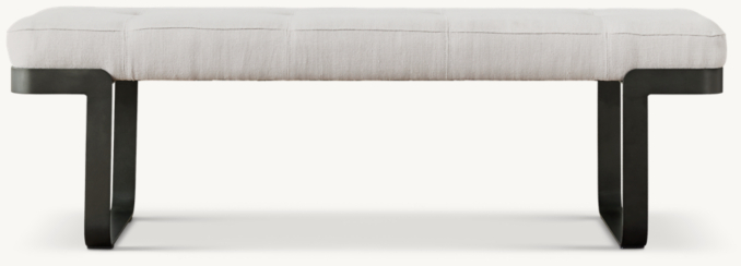 Front view of Vance Upholstered Wide Bench - Graphite 