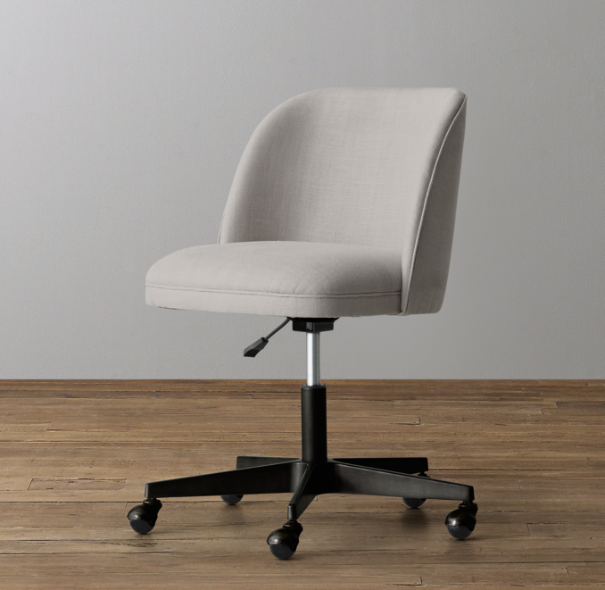 Three Quarter view of Alessa Upholstered Desk Chair - Graphite 