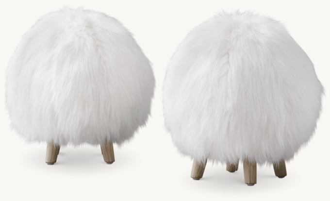 Poppy Kashmir Faux Fur Play Stool