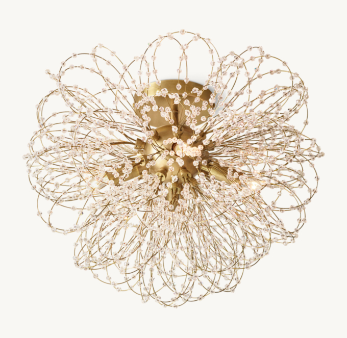 Front view of Josie Crystal Flushmount 