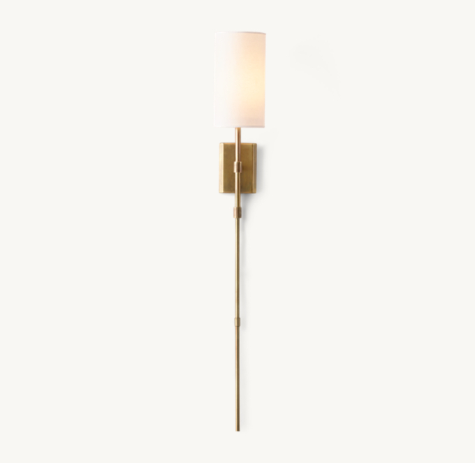 Clementine Sconce with Shade - Antiqued Brass