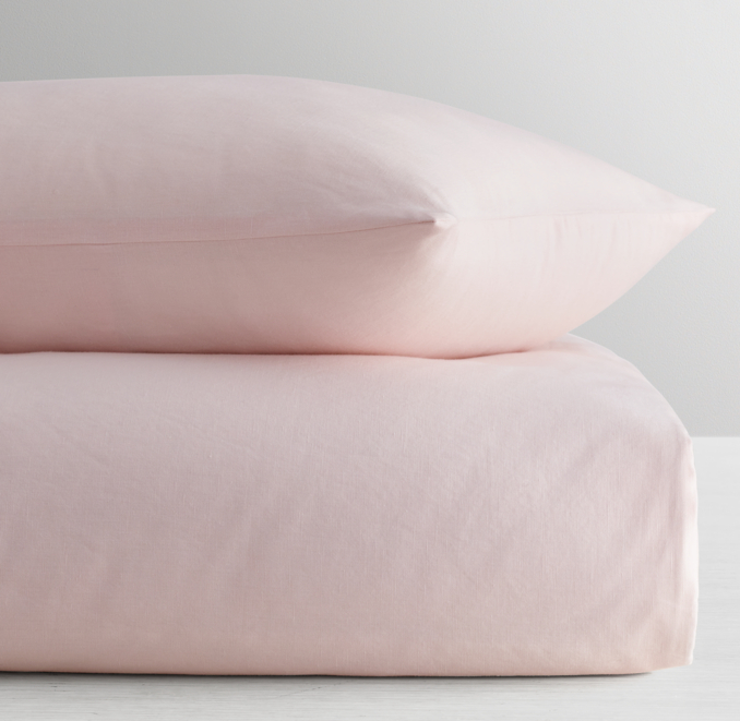 Front Stacked view of Washed Linen-Cotton Duvet Cover 