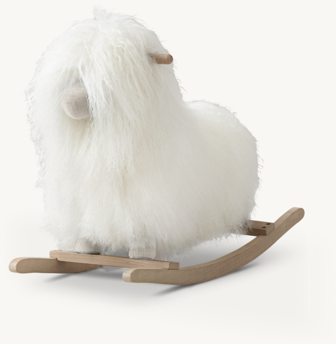 Mongolian Wool Animal Rocker - Lamb Natural