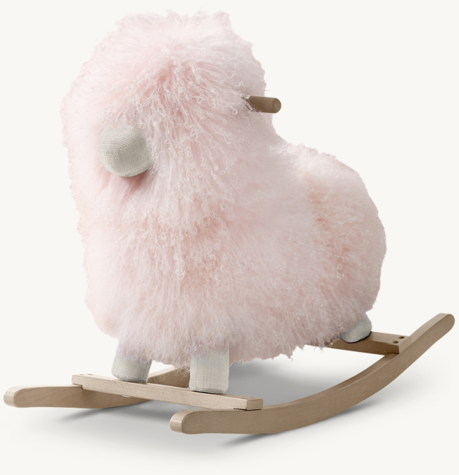 Mongolian Wool Animal Rocker - Lamb Petal