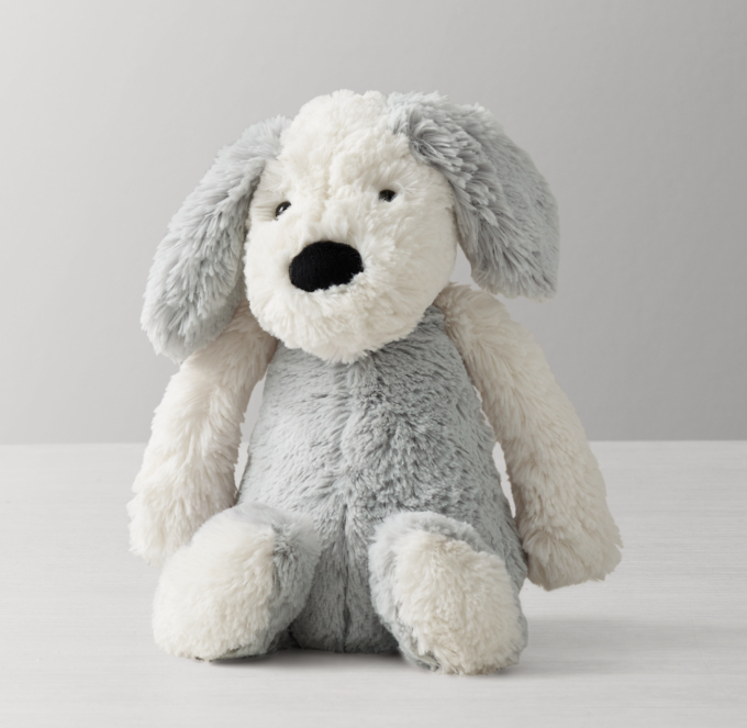 Jellycat grey and white dog top