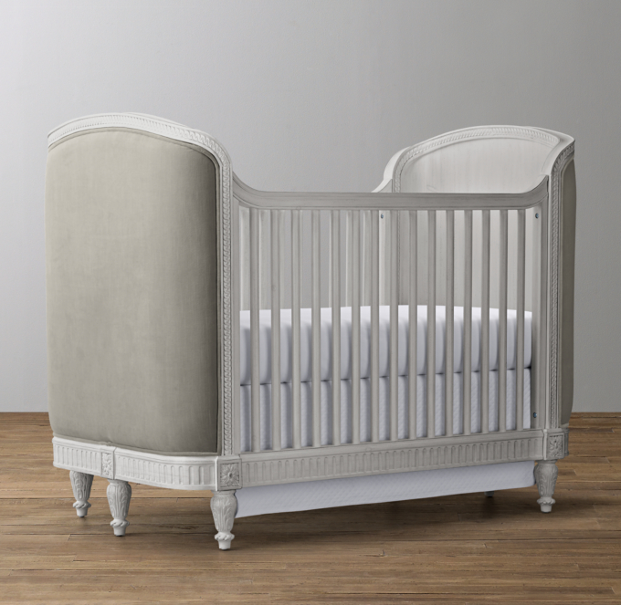 Belle Velvet Crib Antique Grey Mist