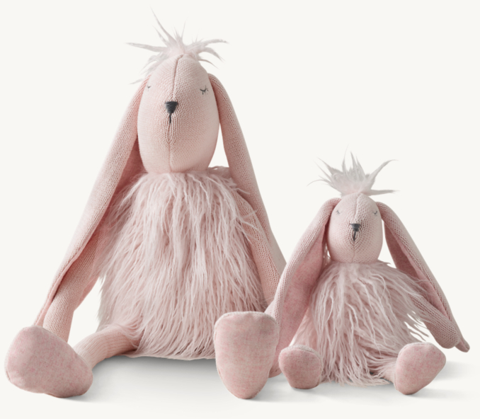 Front view of Wooly Plush Bunny - Petal 