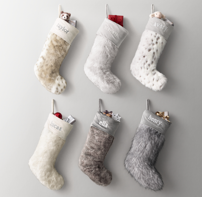 Front view of Luxe Faux Fur Stocking 