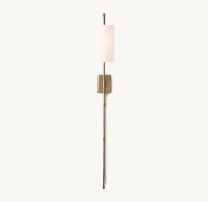 Clementine Swing-Arm Sconce with Shade - Antiqued Brass